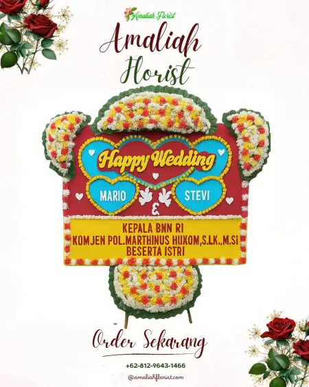 Papan Bunga Pernikahan Bruno